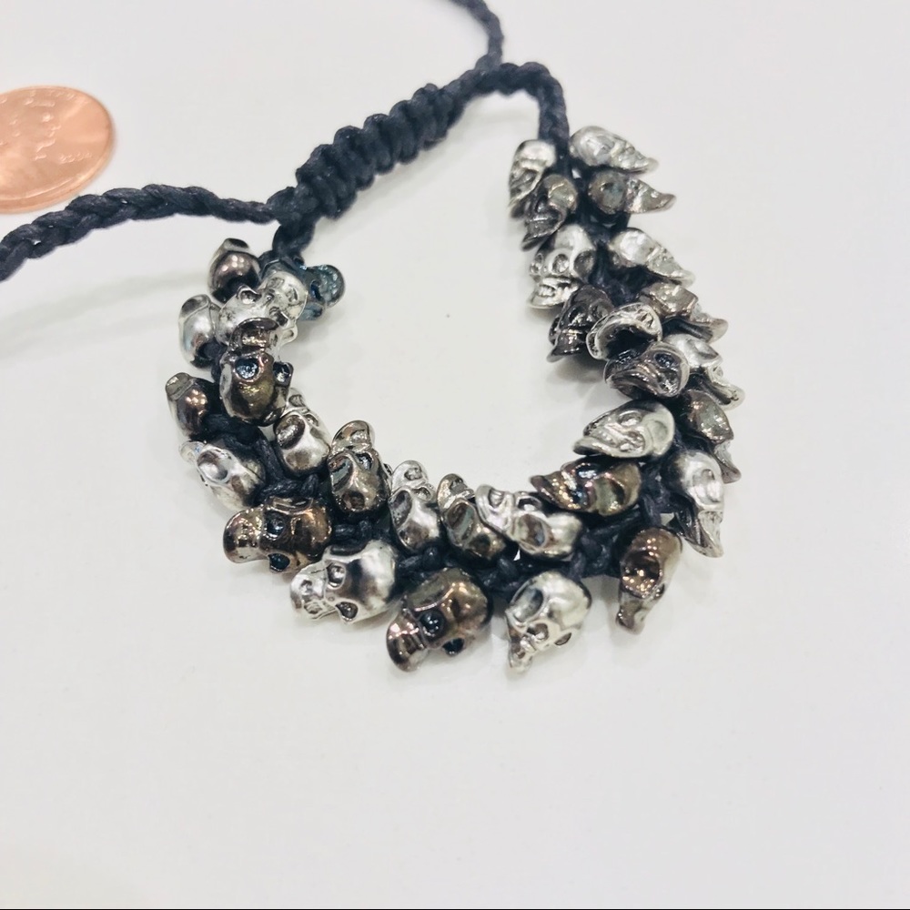 NWT skulls in hematite, silver and black metallic